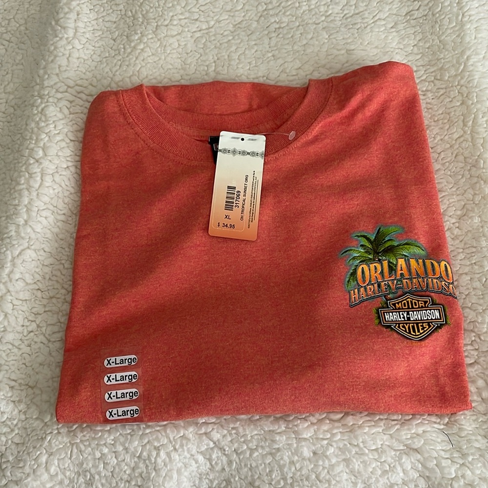New Harley Davidson T-shirt Size XL Orange